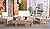 SAFAVIEH Outdoor Collection Reslor Wicker Cushion 4-Piece Living Set PAT7713D, Natural/White