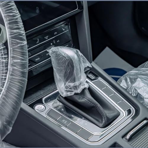 100 PCS Universal Car Disposable Handbrake Cover,100 PCS One-time Use Car Handbrake Protector for Auto Truck Bus,Auto Handbrake Protection,Convenient Handbrake Sleeve,Easy Install Car Handbrake Shield