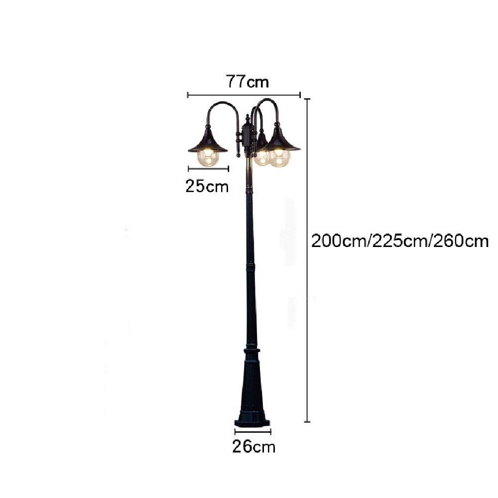 Lampadaire rétro de Style européen, étanche IP55, pour pelouse, Jardin, éclairage paysager, Lanterne sur mât en Aluminium, 3 têtes E27, Lampe décorative.,