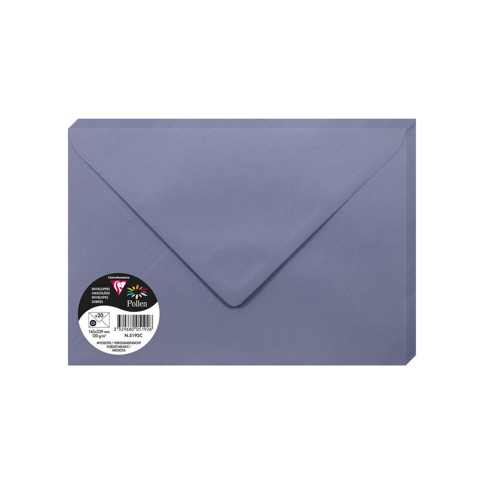 Clairefontaine Buste Gommate Pollen - Confezione Da 20, Formato C5, Verde Salvia, Carta Premium 120g/m² Per Inviti E Corrispondenza - Foto 12