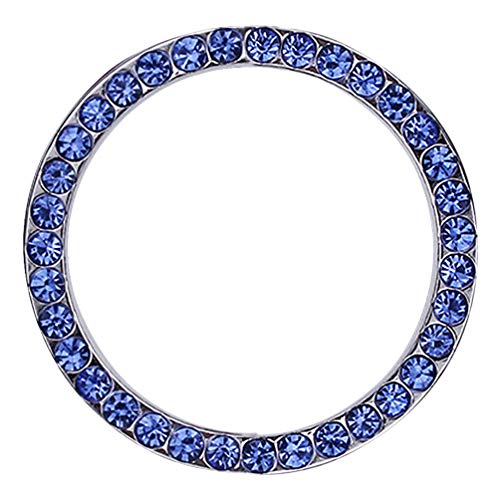 idain Car Decor Bling Crystal Rhinestone Ring Car Accessories for Auto Start Engine Ignition Button Key or Knobs Car Bling Sticker Ring Emblem (Blue)