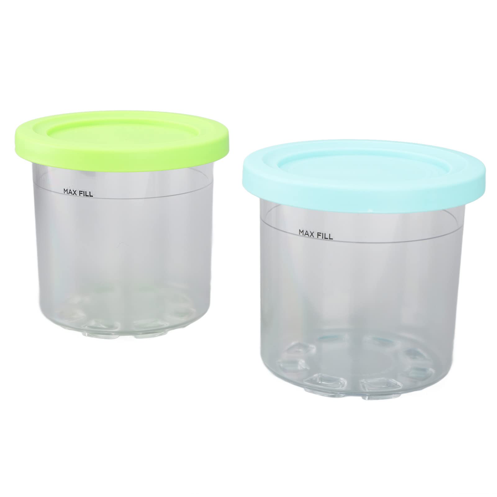 Ice Cream Pints Cup, 600ml Ice Cream Storage Container Reusable Dishwasher 2PCS for NC300s Series (Blue and Green)
