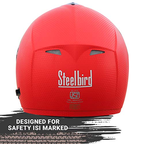 Image of Steelbird Rox Cyborg ISI Certified Full Face Helmet for Men and Women with Inner Smoke Sun Shield and Outer Clear Visor