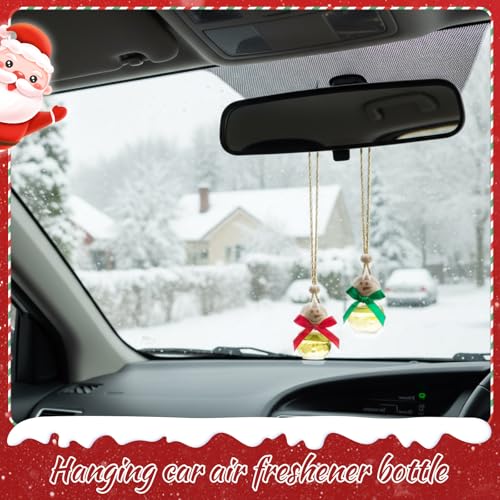 Image of Reallnaive 30 Pcs 30 Pcs Winter Car Diffuser Bottles Snowman Pumpkin Car Diffuser Winter Fall Hanging Empty Vehicle Air Freshener with Bow for Holiday Party Gift (Snowman)