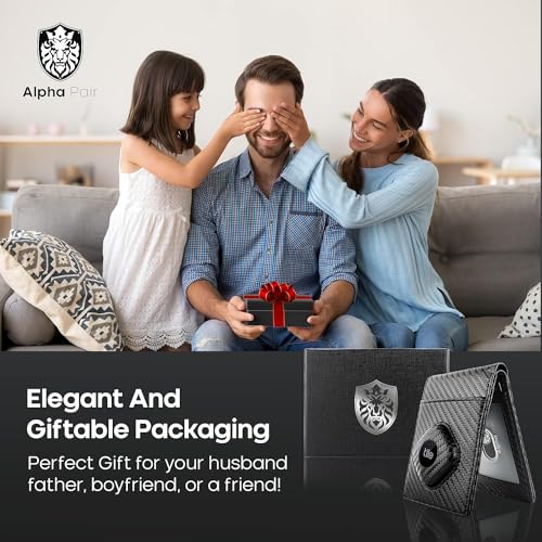 ALPHA PAIR Men's Wallet for Tile Mate (2022) – Bifold Tile Wallet for Men – RFID Blocking with Holder for Tile Tag - Wallet for Tile Tracker with 11 Credit Card Slots - Leather Tile Slim Wallet 7