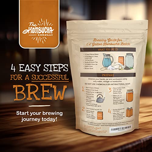 Organic Kombucha SCOBY | Large size | 5-Inch Thick SCOBY Mother for Easy Brewing of Kombucha Drinks Probiotic-Rich | Includes 4 OZ of Kombucha Starter Tea Liquid | By The Kombucha Company