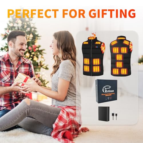 Image of Rrtizan Heated Vest for Men, Waterproof & Windproof, Includes Battery Electric Men Heated Vest for Outdoor Work, Walking dog