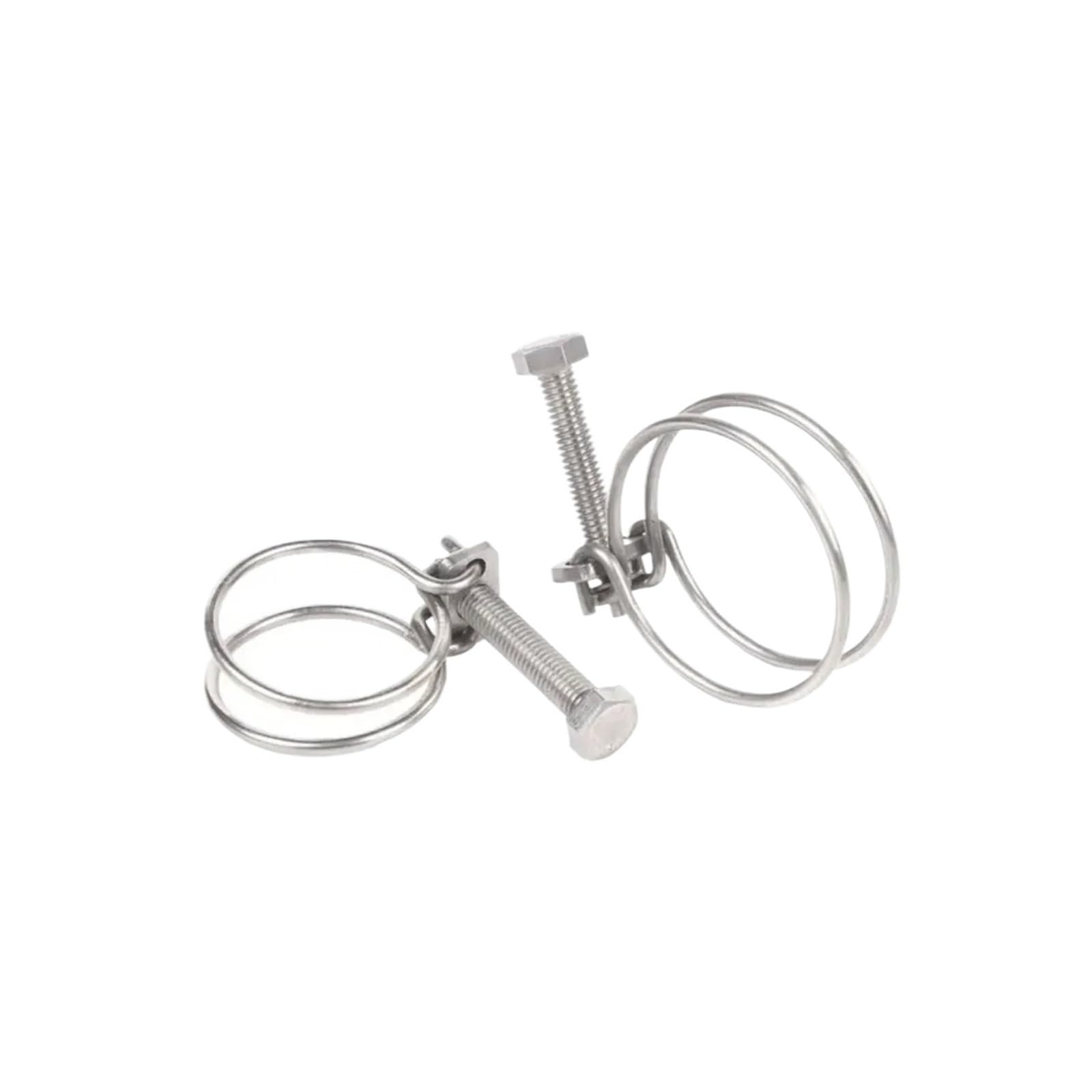 Morsetto per tubo a doppio filo, kit assortito di fascette stringitubo a doppio filo, clip per tubo fisso in acciaio inossidabile 304 (17-20 x 2,0 mm)