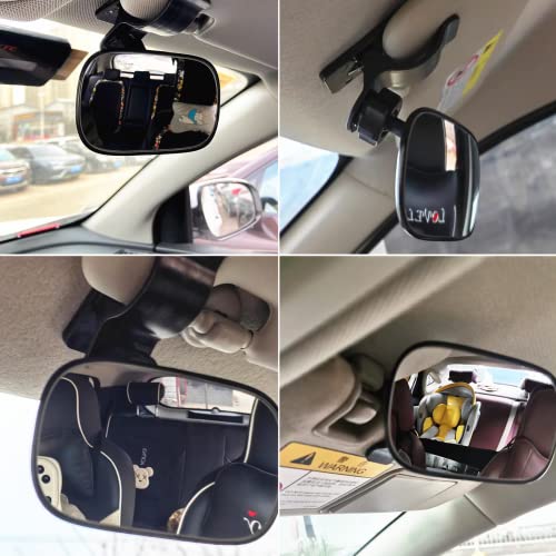 Image of Car Interior Rearview Baby Mirror, Universal Wide Angle Convex Mirrors (A)
