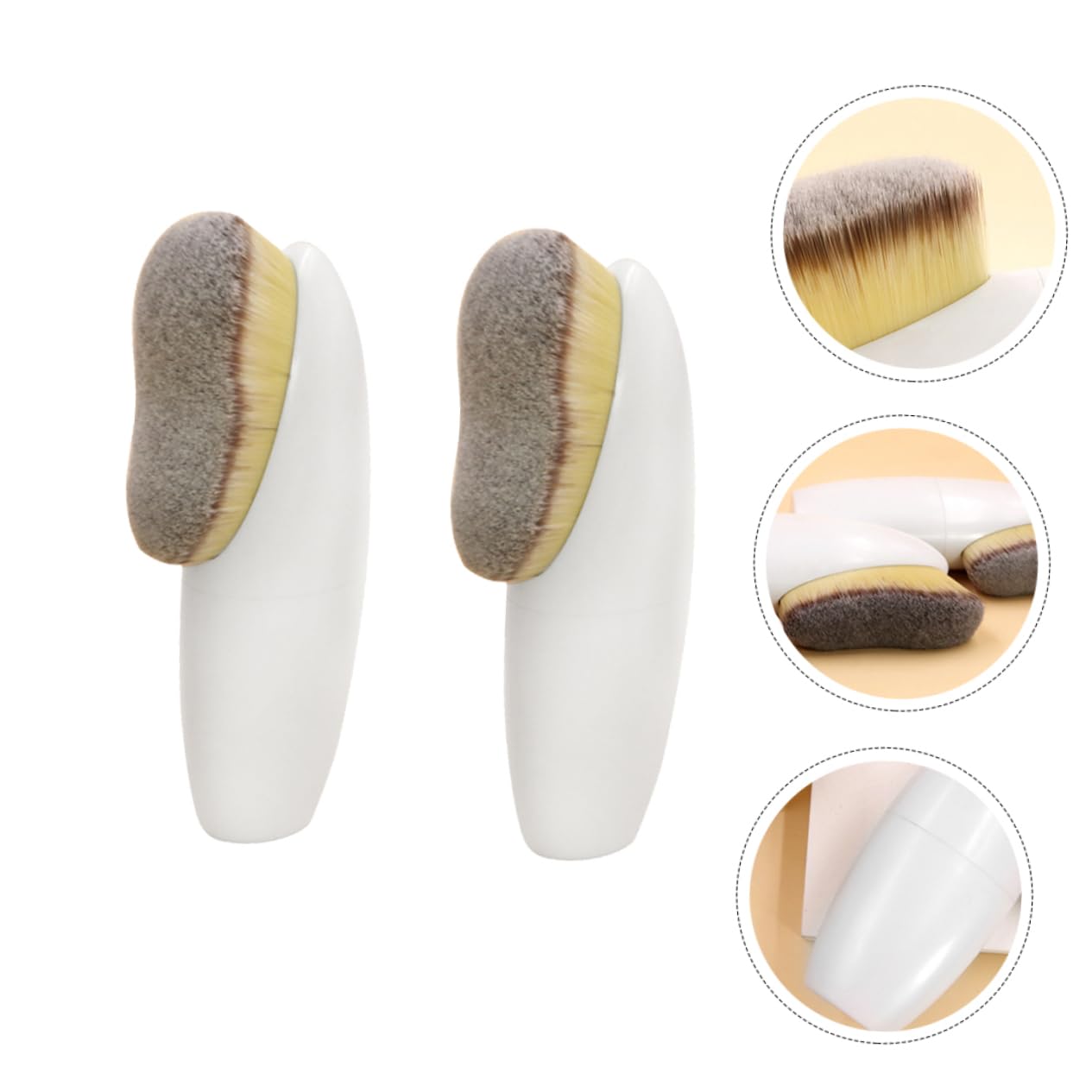 POPETPOP Juego De 3 Brochas De Maquillaje Brochas Faciales Para Maquillaje Suelto Brochas De Detalle Para Cosméticos 2 Unidades X 3