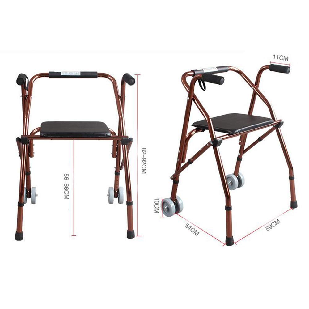 Składany Chodzik Typu Rollator Chodziki Typu Rollator Chodzik Lekki Chodzik Typu Rollator Z Siedziskiem, Aluminiowy Chodzik Dla Seniorów Regulowana Wysokość Nośność: 220 Funtów