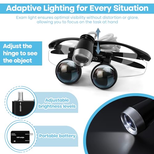 Buifac 3.5 X 420Mm Binocular Loupes Magnifier Glasses With Led Head Light+Aluminum Box Silver thumb #3