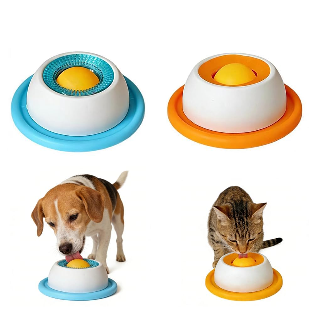 2-Pack Dog Cat Snack Toy & Licking Mat , Food-Grade PP Slow Feeder Bowl