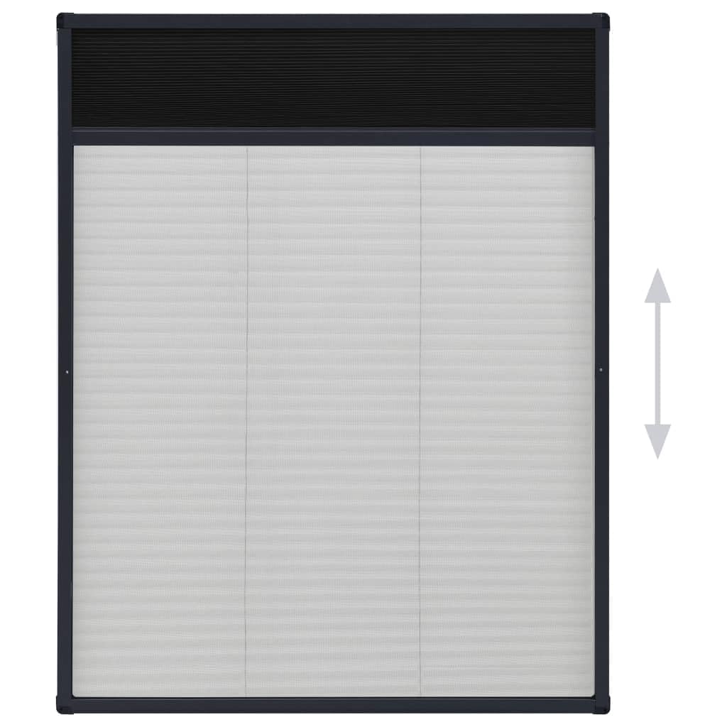Moustiquaire Enroulable pour Fenêtre de Toit, Moustiquaire plissée pour fenêtre Aluminium Anthracite 60x80 cm