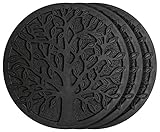 HF by LT Rubber Tree Garden Stepping Stone, 11-3/4 inches, Black, Set of 3