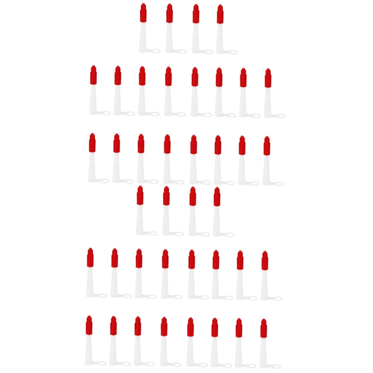 Housoutil 2sets Sealant Finishing Tool Caulk Nozzles with Silicone Nozzles Caps for Caulk Sealant Mastic 20pcs*2