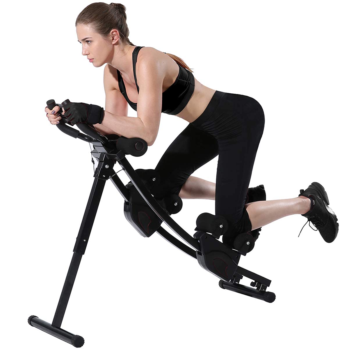 KESHWELL Ab Workout Equipment,Ab Machine Whole Body Workout for Home Gym,Foldable Abdominal Exercise Fitness Equipment for Women&Men,Adjustable Body Shaping Waist Trainer with Resistance Bands