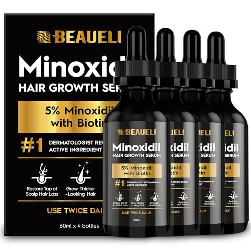 Image of 5% Minoxidil Hair Growth Serum for Men & Women, Beard Growth Oil 2oz 4pcs