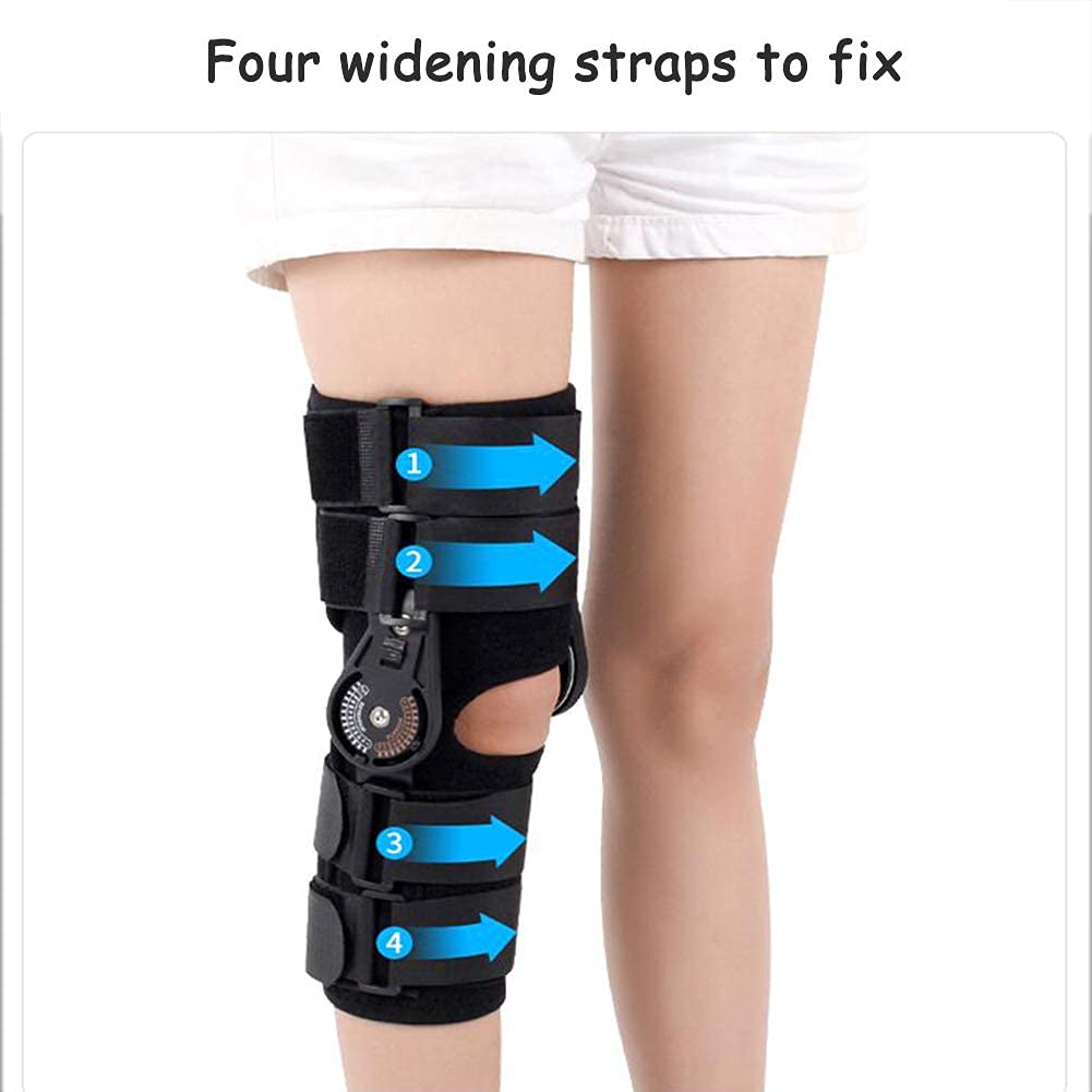 Rodillera con bisagras, Soporte Ajustable, Almohadilla estabilizadora, Rodilleras postoperatorias para protección preventiva, Dolor Articular FKnee