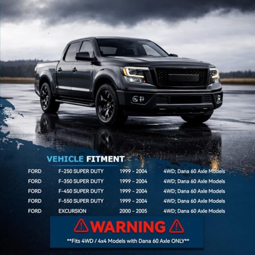 Image of Detroit Axle - 4WD Front U-Joint Axle Shafts for 1999-2004 Ford F-250 F-350 F-450 F-550 Super Duty 2000-2005 Excursion [Dana 60 Axle], U-Joint Axle Shafts Assembly Replacement
