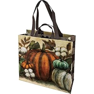 PBK Primitives by Kathy 110292 Halloween Pumpkins Market Tote Halloween 1550 inch Length Post Consumer Material and Nylon