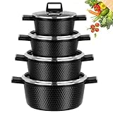 HOMELUX Topfset Induktion 8-teilig, 20/24/28/32cm Kochtopf Set mit...