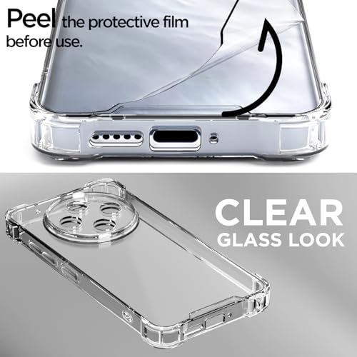 Image of Amazon Basics Back Cover for Vivo T4 5G / iQoo Z10 5G PC + TPU Clear Transparent Raised Edges Shockproof Protective Phone Bumper Case(Transparent)