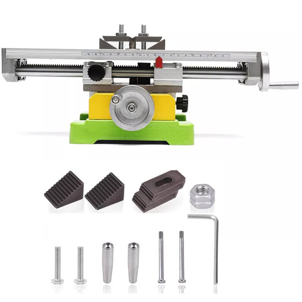 フライス盤 複合ドリルスライドテーブル ベンチドリル調整 X-Y (クロス テーブル ) と万力 フライス盤 複合ドリルスライドテーブル ベンチドリル調整 X-Y (クロス