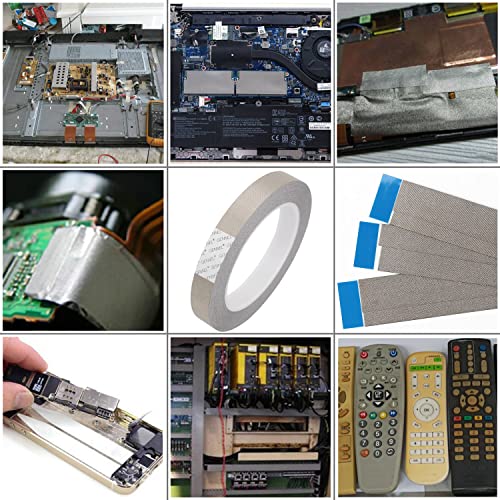 Image of 60mm x 20M (2.4in x 65ft) Conductive Cloth Fabric Adhesive Tape, Faraday Tape for EMI Shielding, Interference Signal Blocking, Mobilephone Laptop Guitar Repair, Cable Harness Wrapping