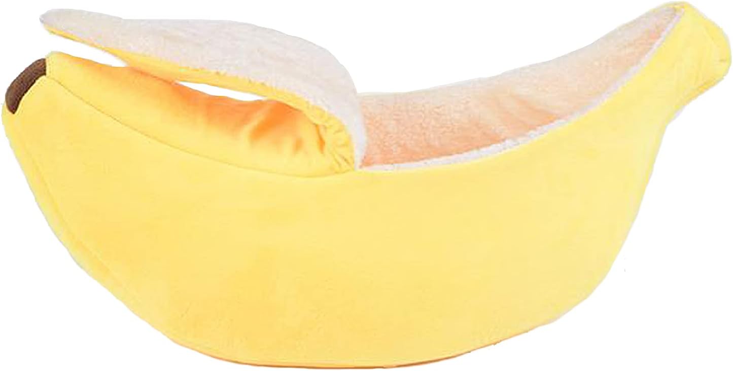 Cute Banana Cat Bed House,Warm Soft Punny Dogs Sofa Sleeping Playing Resting Banana Bed,Lovely Pet Supplies for Cats Small Dog Rabbit