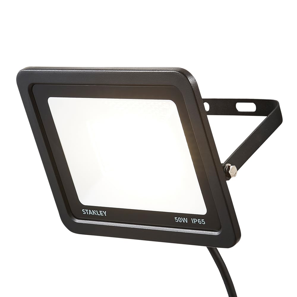 Litecraft 50 Watt Stanley Floodlight Slimline Ip65 Rated Garden Integrated Led - Black