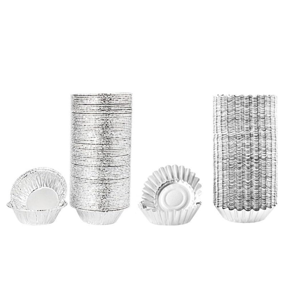 100pcs Disposable Aluminium Foil Tart Tins,Mini Pie Moulds for Mince Pies,Quiches & Cupcakes,Stackable Baking Cups(50pcs Shallow+50pcs Flower) โ image 1