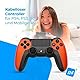 NK Wireless Controller für PS4 / PS3 / PC/Mobile - Wireless Controller mit Vibration, 6-Achsen-Erkennungsfunktion, LED-Licht, Touchpanel, Kopfhörerbuchse, inkl. Ladekabel - Orange
