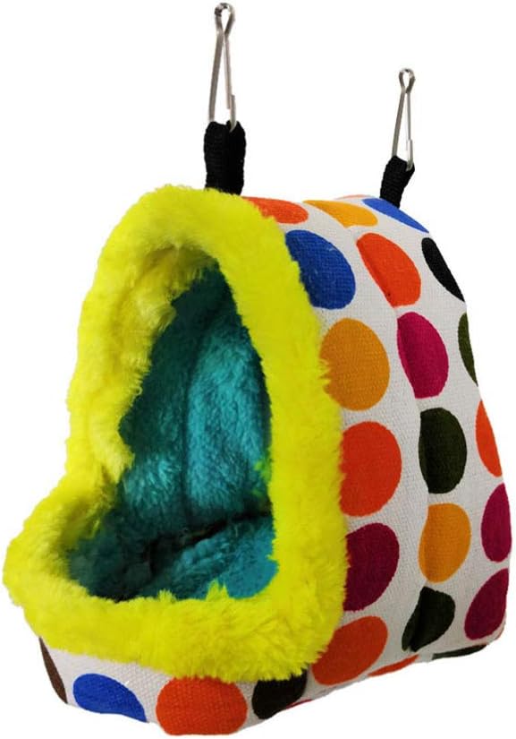 ULTECHNOVO Bird Hanging Hammock Winter Warm Plush Parrot Nest House Bed Plush Snuggle Pet Cave Swing Bed Hammock Toy for Lovebird Budgie Conure Parakeet Cockatiel Cage Accessory - Image 5