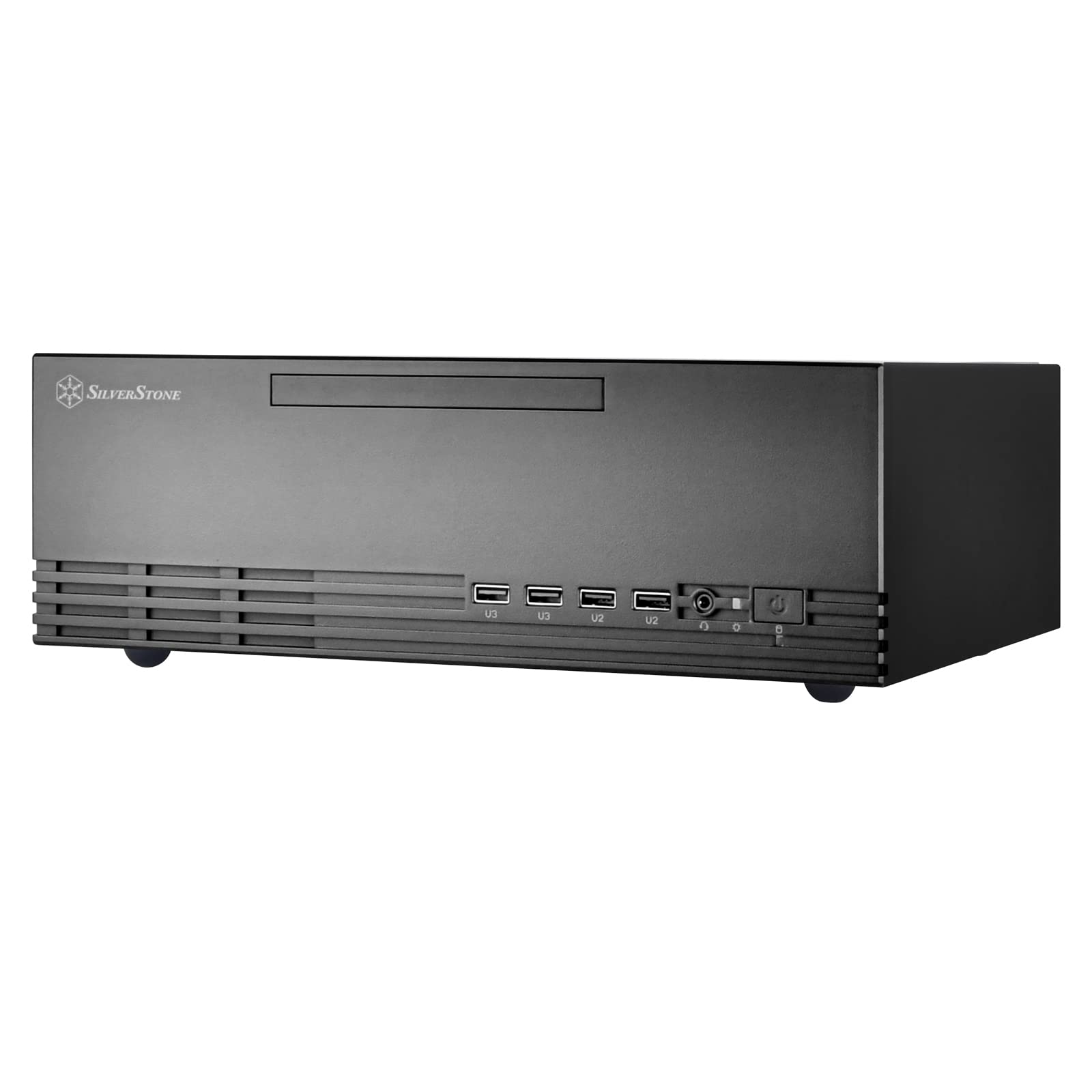 Silverstone SST-ML11B - Milo Boîtier Micro-ATX Mince et Compact, Prend en Charge Les Blocs d’Alimentation de Format TFX