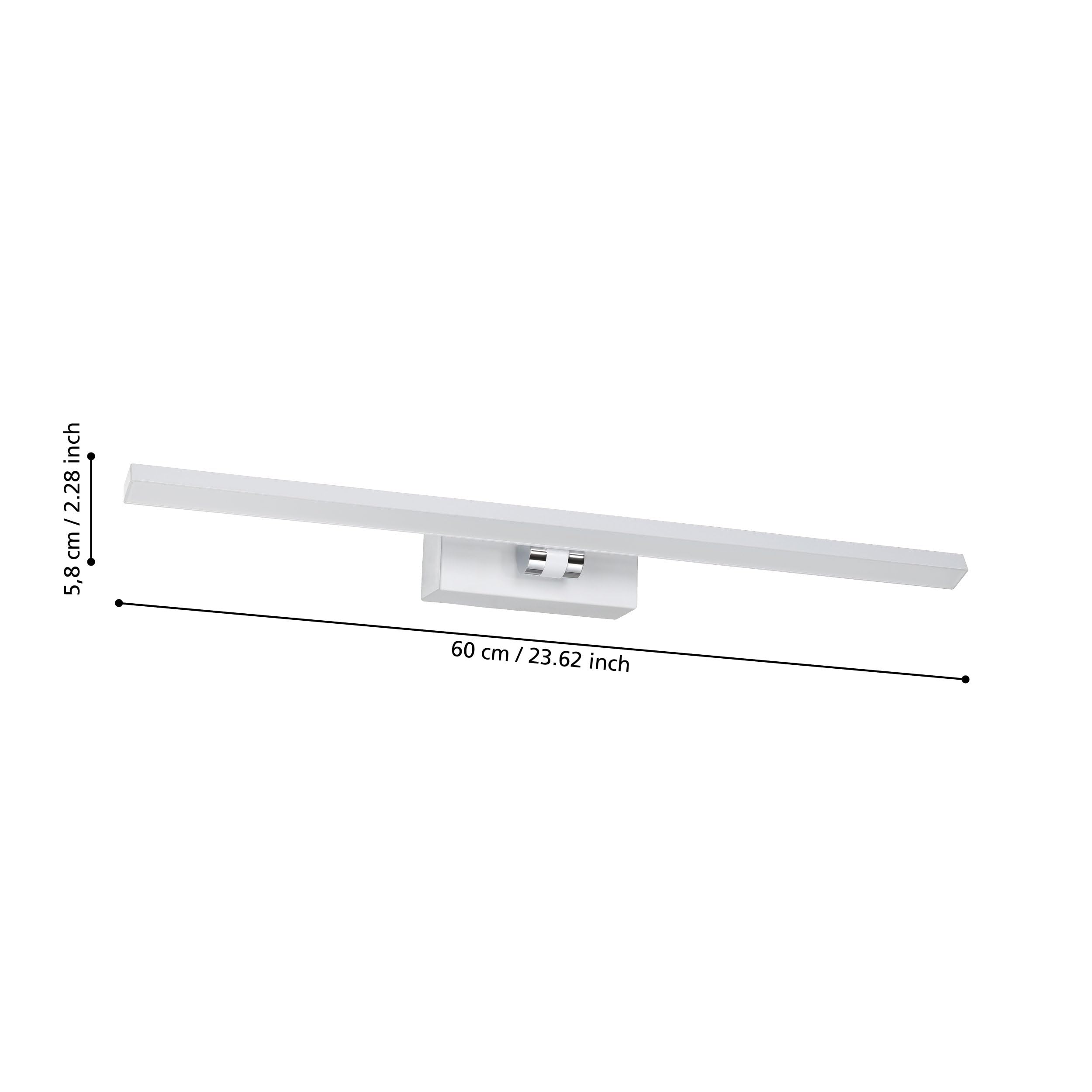 EGLO LED Wandleuchte Verdello, Wandlampe aus Kunststoff in Weiß und Chrom | Bad Spiegellampe, Badezimmer und Flur Lampe, warmweiß-kaltweiß, IP44