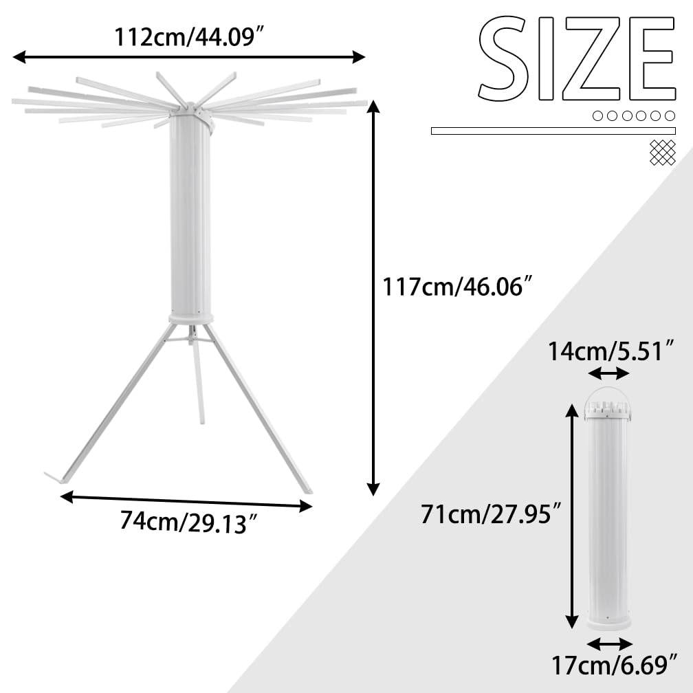Hershii Kleiderständer faltbar mit 16 Kleiderstange Wäschetrockner Ständer aus Aluminium zusammenklappbarer wäscheständer für Garten, Balkon, Innen, Außen, Camping (Aluminiumstange)