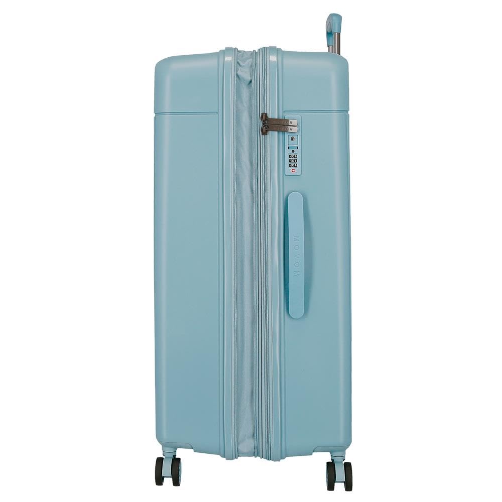Movom Duża walizka niebieska 53 x 78 x 31 cm sztywna 4,58 kg zamknięcie TSA Polipropylen 4,58 kg 108LExtensible, Niebieski, Talla única, Duża walizka