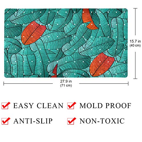 Tapis de bain antidérapant PVC feuilles de palmier douche hôtel