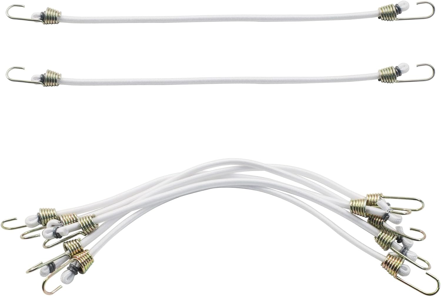 16 Pcs Heavy Duty White Bungee Cords with Hooks, 10.23 Inch image 2