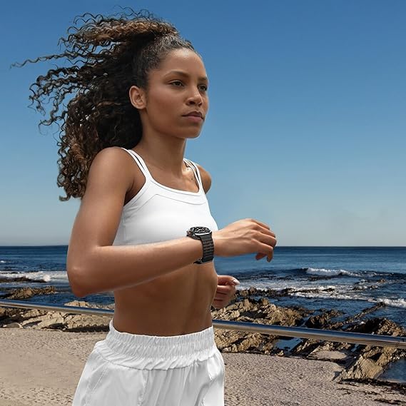 Image of GETSABLE No Gap Soft Silicone Sport Waterproof Breathable Adjustable Watch Band for Women Men Compatible with Samsung Galaxy Watch 7|8 Ultra|Ultra 2 Strap 47mm (2024 /2025) - Black