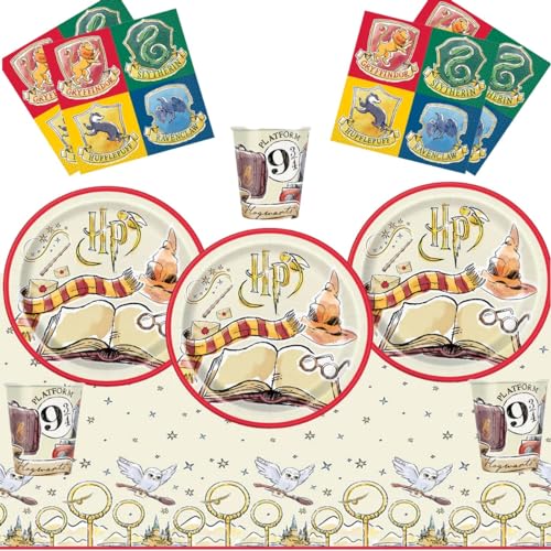 Offer Shop Harry Potter - Vajilla para fiesta de cumpleaños, platos, tazas, servilletas, mantel para 16 invitados