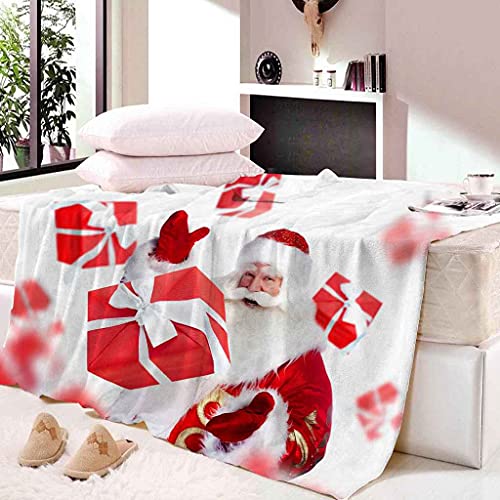 Couverture flanelle Père Noël 3D en microfibre premium douce toutes saisons - 5