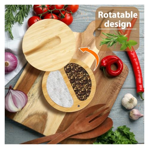 Recipiente para condimentos de madera con tapa para evitar la humedad 5