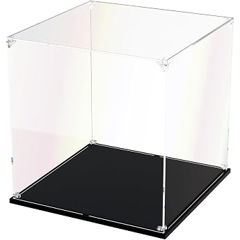 Small Display Case Transparent Acrylic Dustproof Glass Display Case Small Self-Assembling Acrylic Display Case Box 15 x 15 x 15 cm