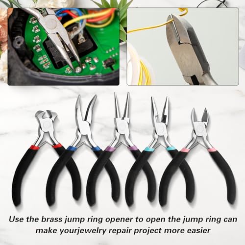 Image of End Cutting Jewelry Pliers,Nail Puller Tool for Carpenter,Repair and Crafts,Wire Wrapping Beading Crafts Pliers-Matte Handle