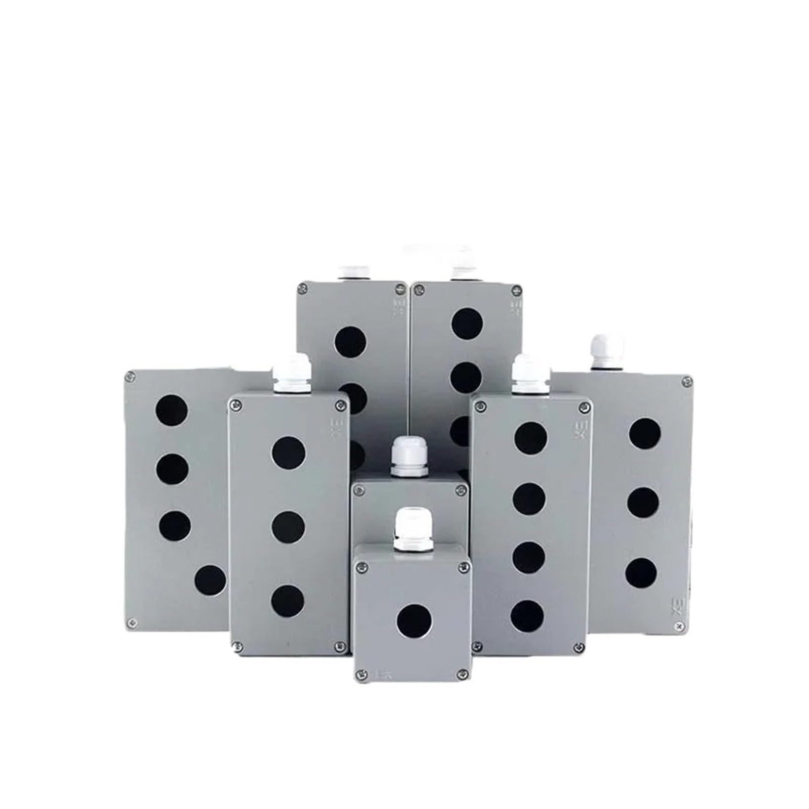 Abzweigdose aus Aluminium, IP67, Aluminiumguss-Gehäuse, elektrische Projektbox, Druckknopfschalter, 22 mm Loch (FA2-1, 2 Löcher)