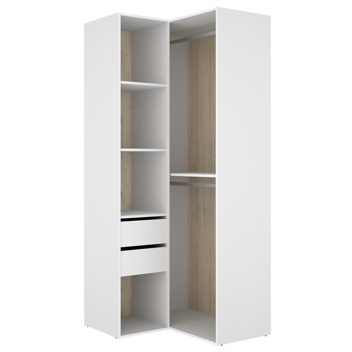 DEKIT Grupo RIMOBEL-Conjunto Armario-VESTIDOR Rincon con Trasera Reversible