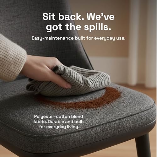 Image of Wakefit Kova Dining Chair - Charcoal Grey