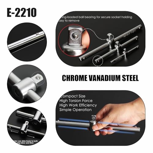 Image of Eastman 1 /2 inch Sliding Bar T-Handle Spanner 250mm Extension Wrench for Automotive Repairs Machinery Maintenance Durable and Quality Hand Tool for Efficient Performance (E-2210)